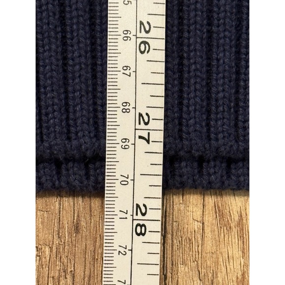 L.L. Bean Men's Navy Blue Shawl Collar Heavyweight Knit Cotton Sweater Size L - Picture 13 of 13
